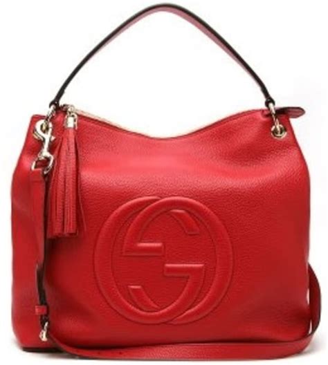 gucci red tassel bag|Gucci leather shoulder bag.